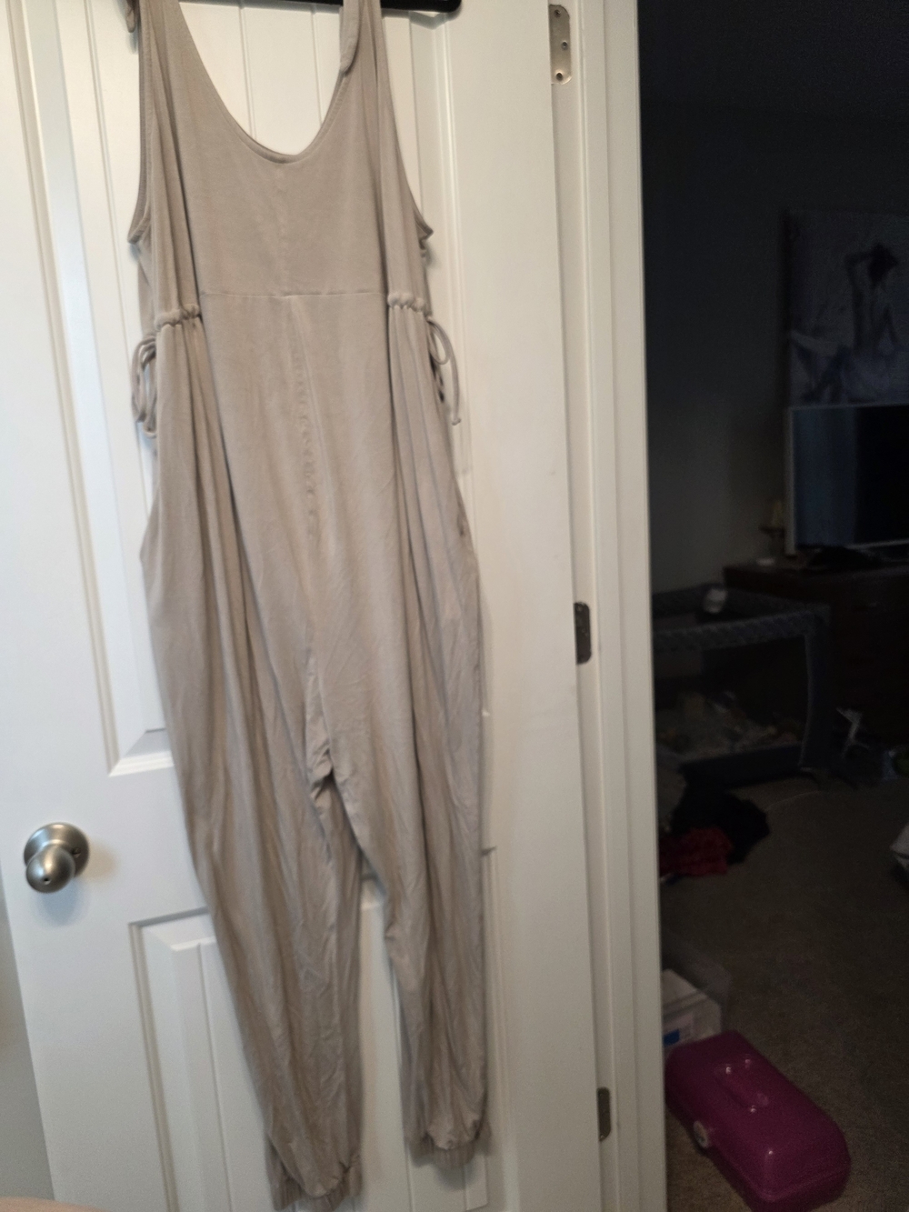Women’s Taupe Sleeveless Jumpsuit